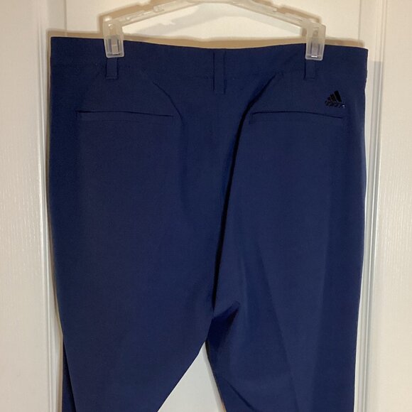 Adidas Classic Fit Men's Golf Pants Flat Front Golfing Stretchy Navy Blue 36 x34 - Picture 8 of 11